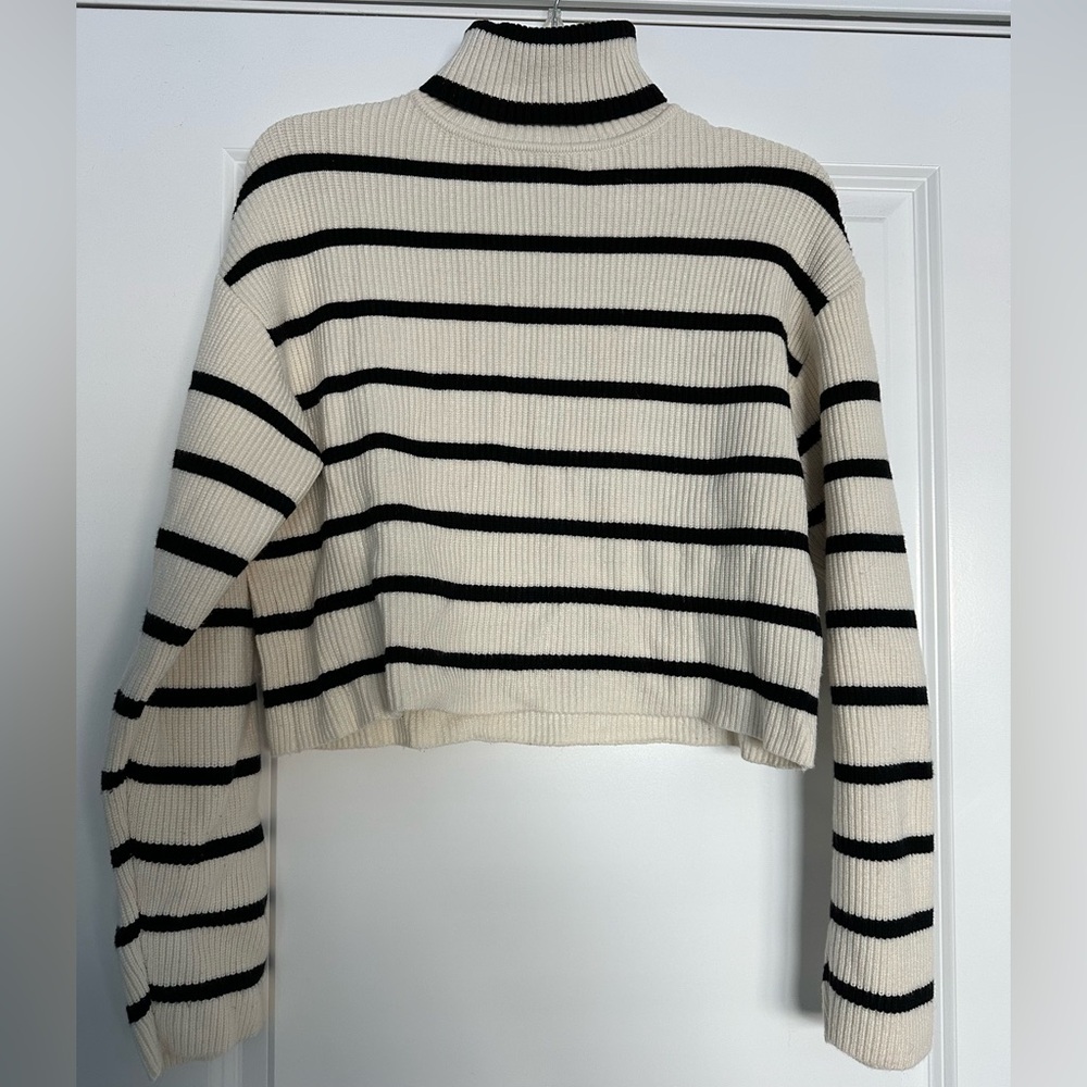 Zara Girls Striped Turtleneck Sweater Size 13-14